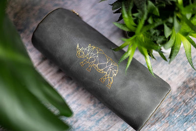 Large Tube Pencil Case - Orange Tiger - Avocado & Spice