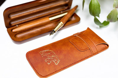 Pen Pouch - Brown Bear - Avocado & Spice